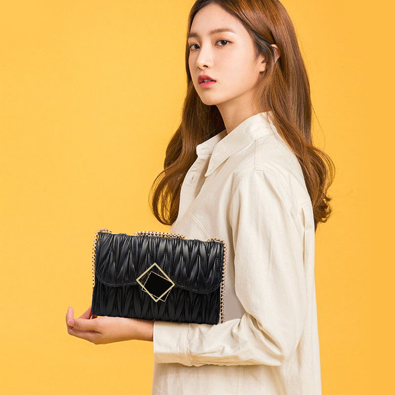 Modernist Square Buckle Pleat Bag