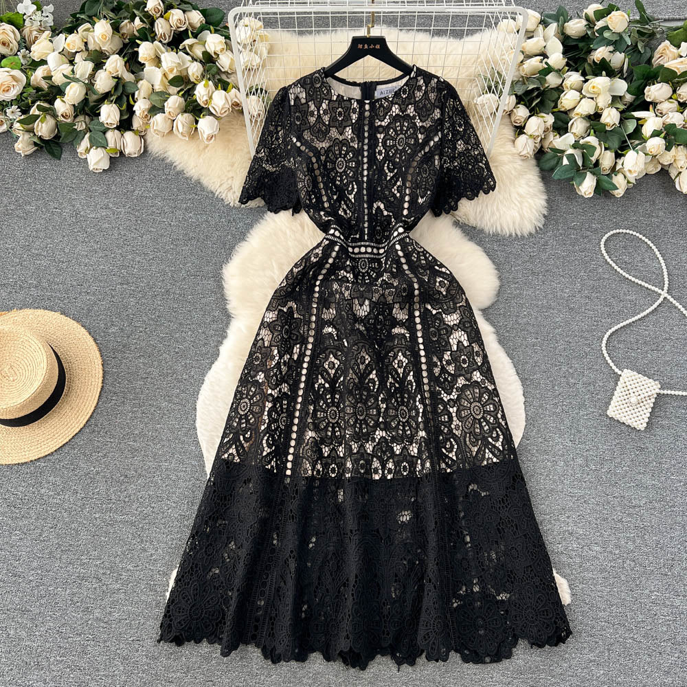 Delicate Lace-Trimmed Sheath Dress