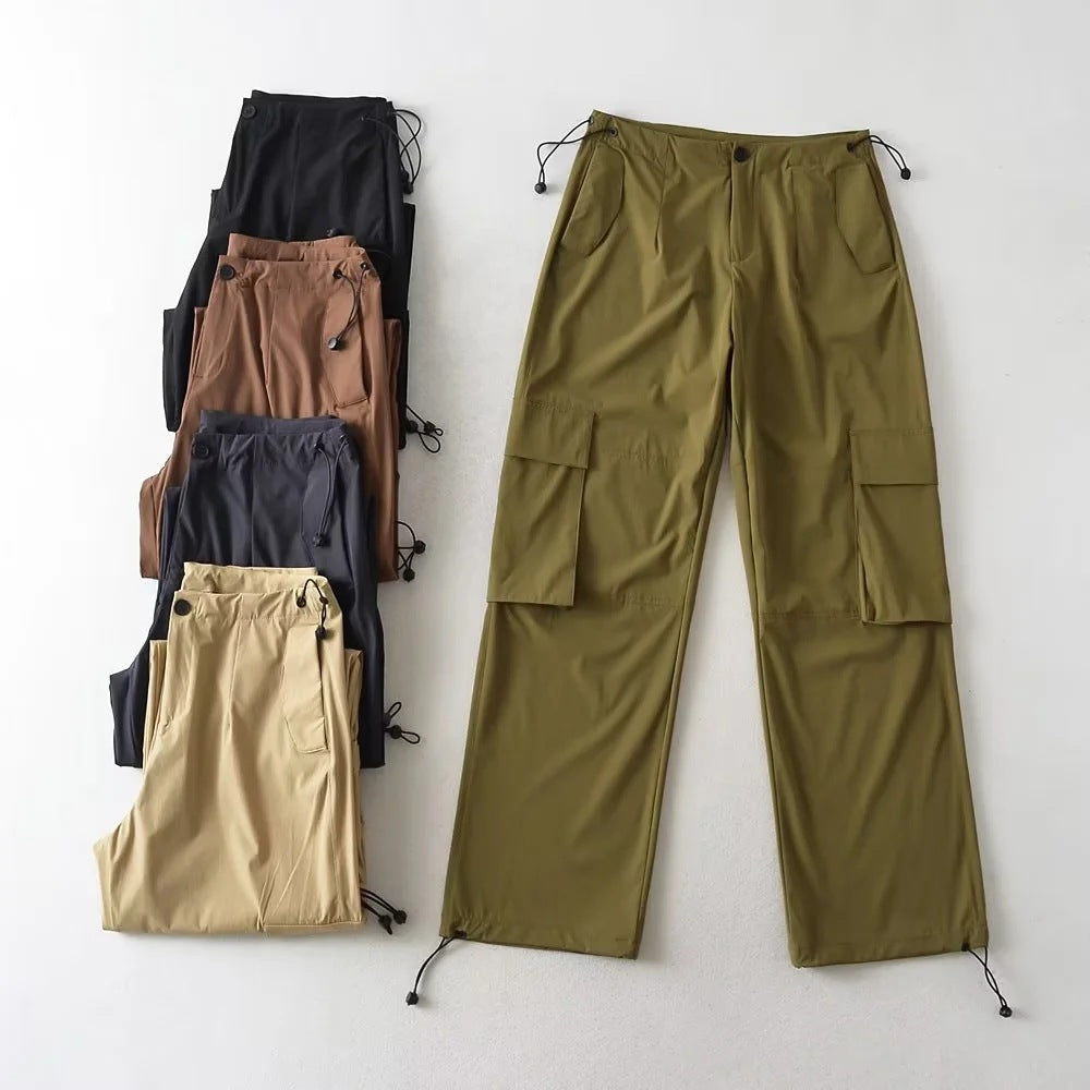 Adjustable Waist Cargo Overalls