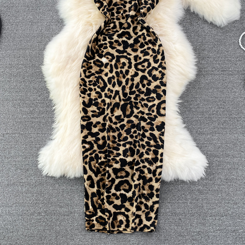 Animal Magnetism Backless Slinky Dress