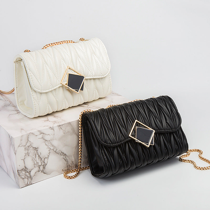 Modernist Square Buckle Pleat Bag