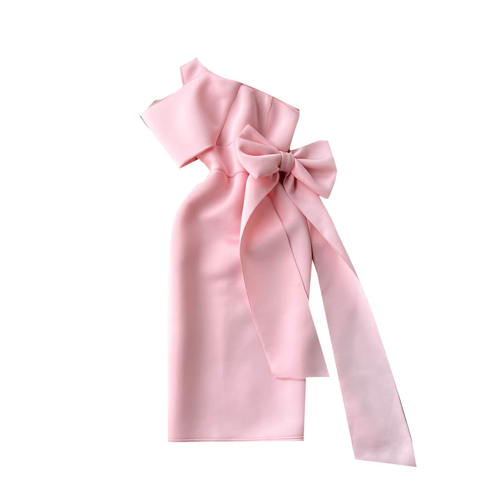 Bow One-shoulder Cocktail & Party Dress