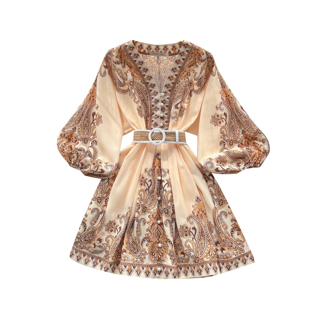 Ethnic Style Floral Dress