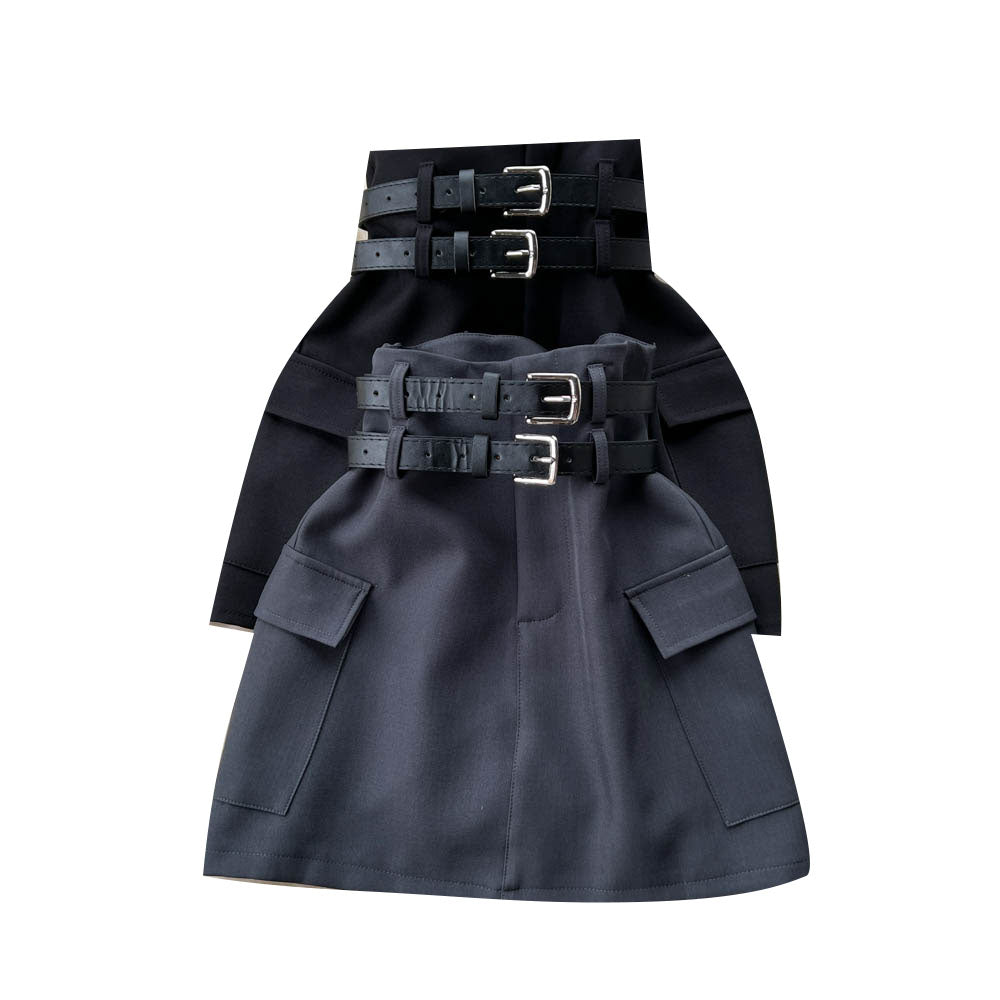 Double Strap Tailored Pencil Skirt Suit