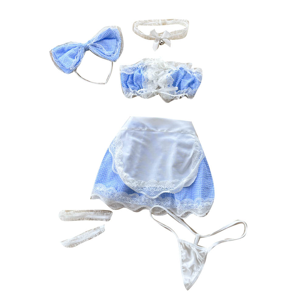 Lace Ruffle Maid Uniform 2Pcs Set