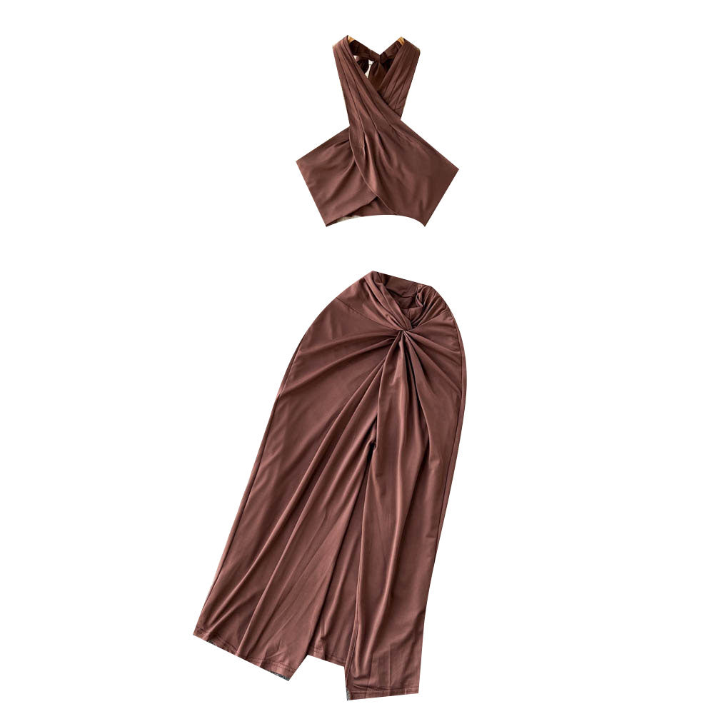 Crossover Tank Top&Bustier 2Pcs Set