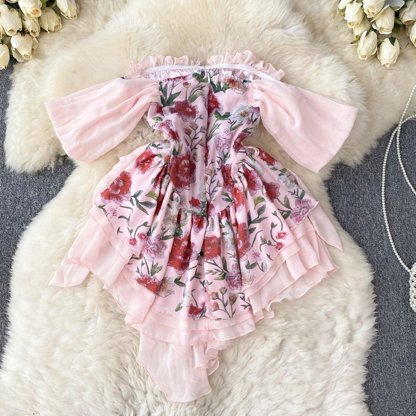 Garden Party Strapless Ruffled Dress