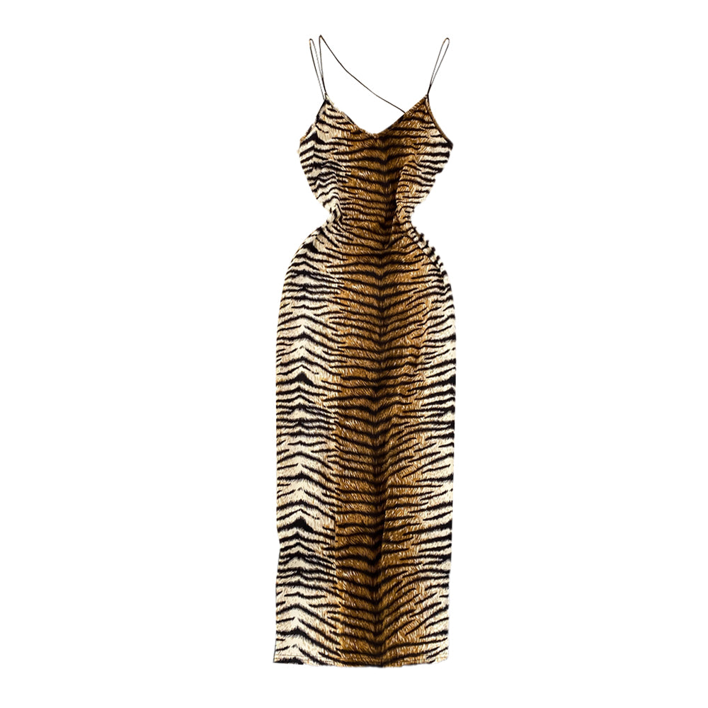 Animal Magnetism Backless Slinky Dress
