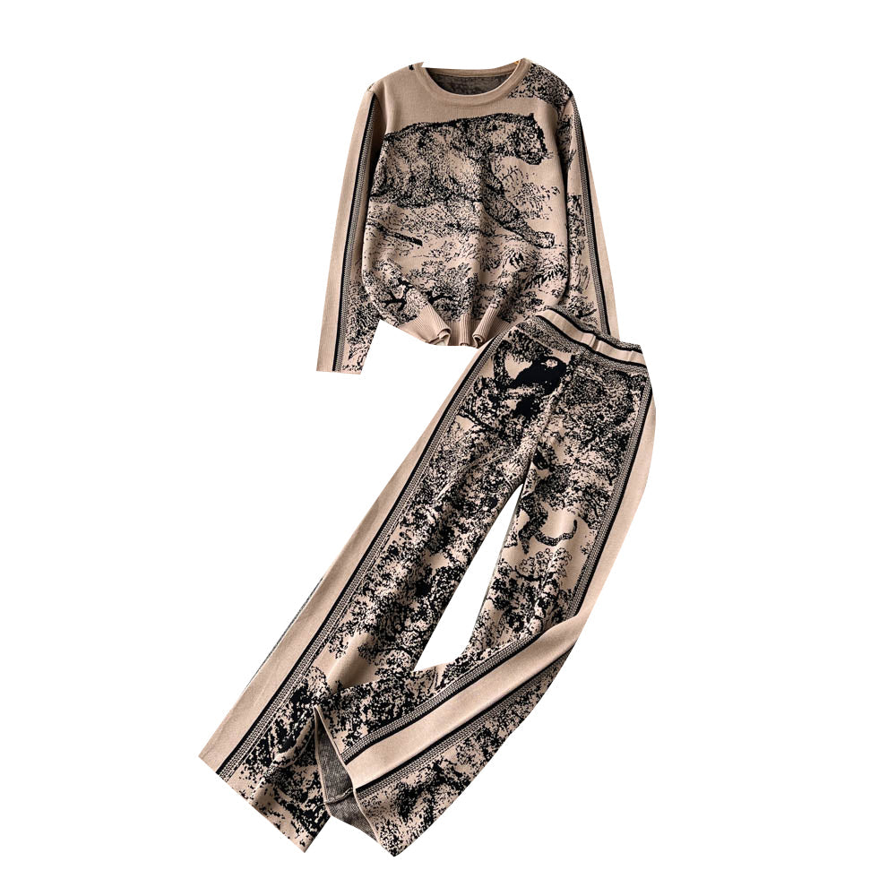 Athleisure Print Hoodie & Sweatpants Set - 2