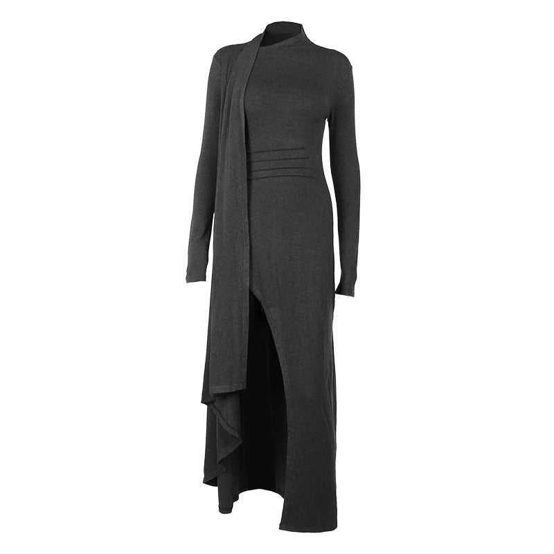 Aria Asymmetric Draped Knit Dress
