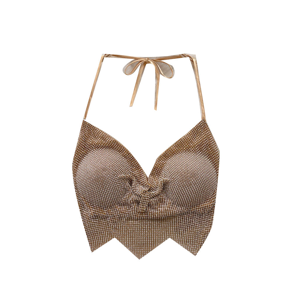 Party Diamond-encrusted Halterneck Camisole