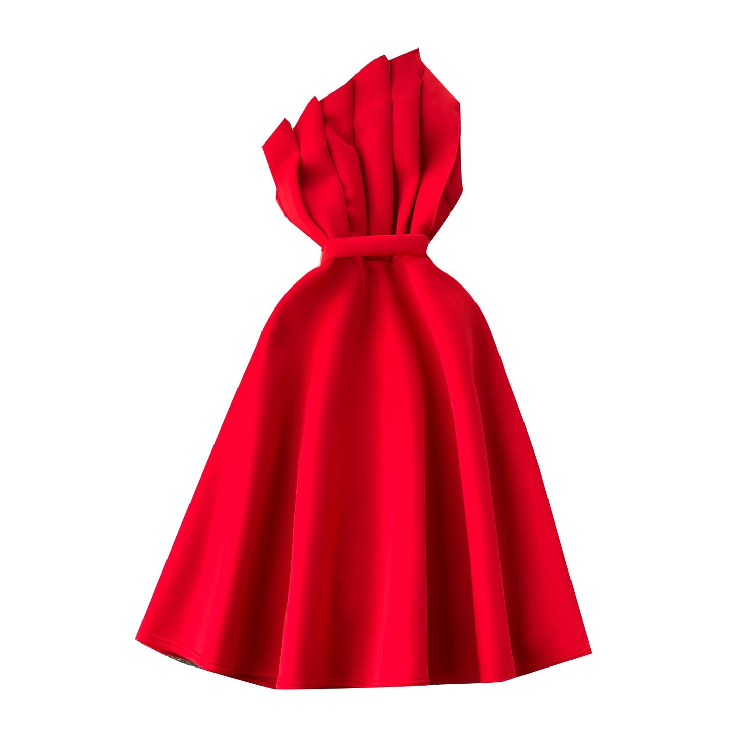 3d Petal Pleated Off-shoulder Dress