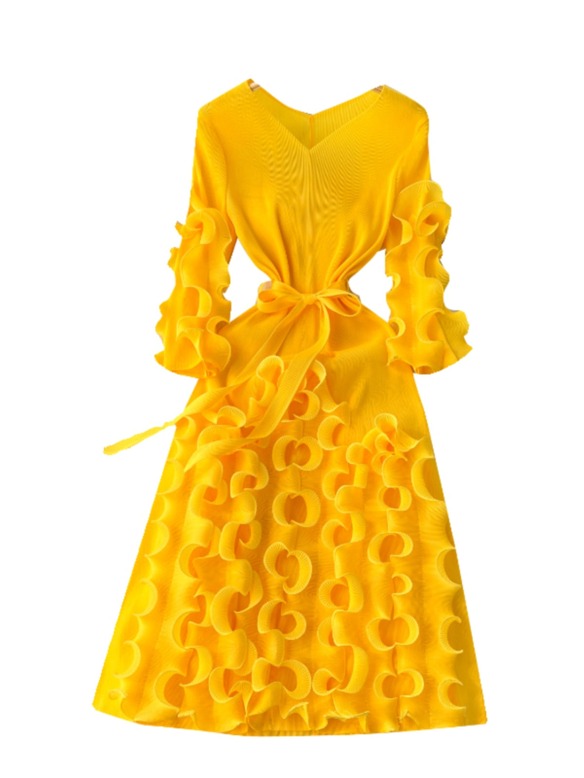 Dopamine Colors 3D Ruffled Dress