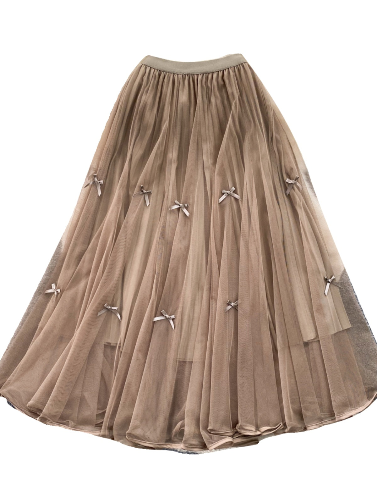 Ethereal Bow-Trimmed Tulle Skirt