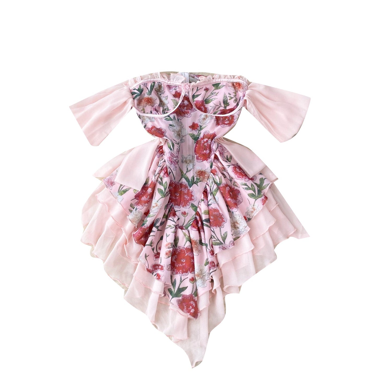 Garden Party Strapless Ruffled Dress