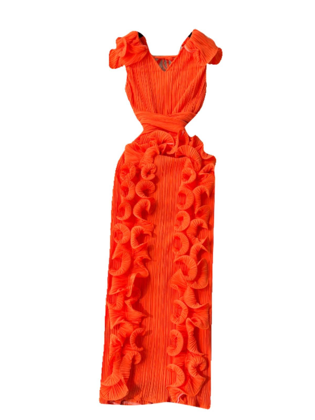 Designer 3D Ruffled Cocktail Dress