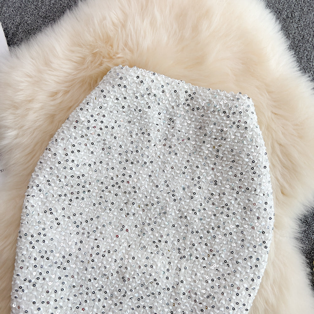 Shine Stretchy Sequin Pencil Skirt