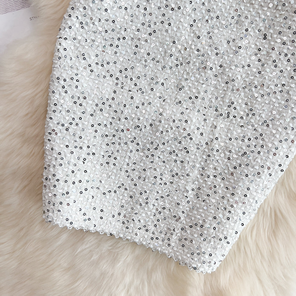 Shine Stretchy Sequin Pencil Skirt