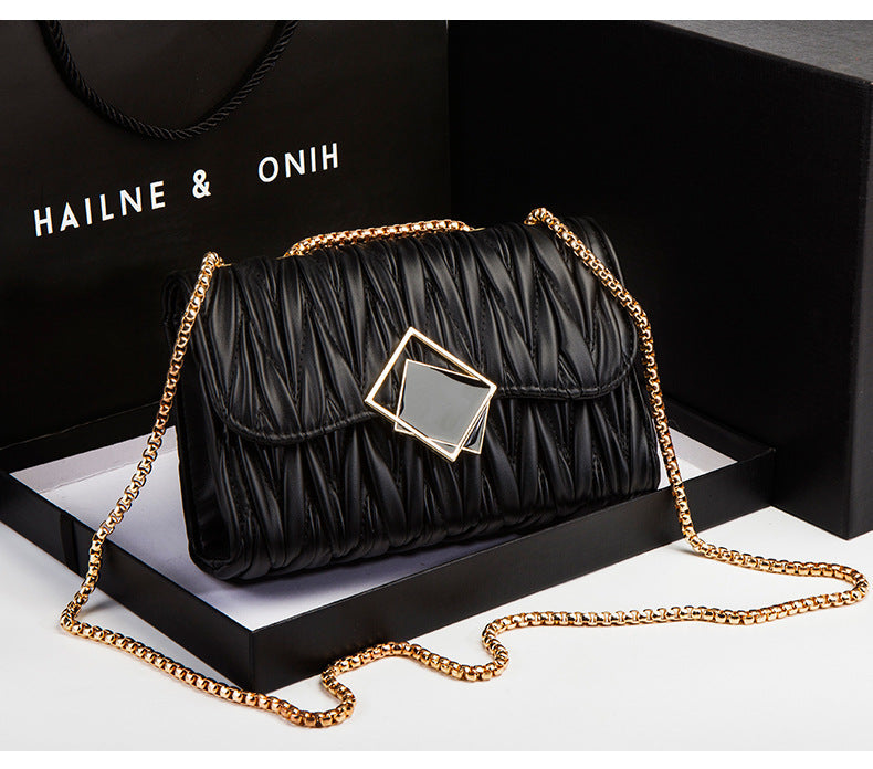 Modernist Square Buckle Pleat Bag