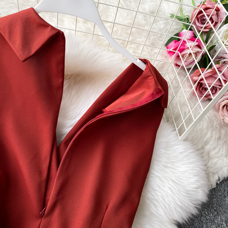 Office Shawl Collar Belted Jumpsuit
