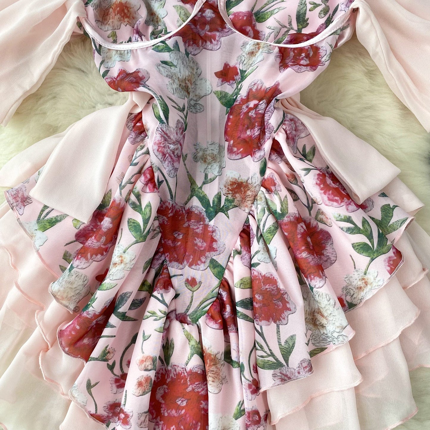 Garden Party Strapless Ruffled Dress