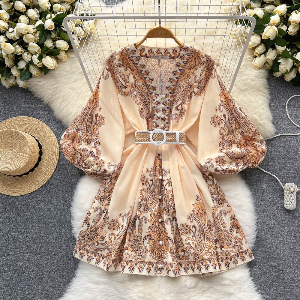 Ethnic Style Floral Dress
