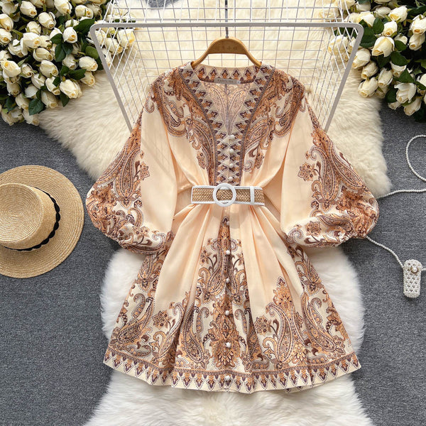 Ethnic Style Floral Dress