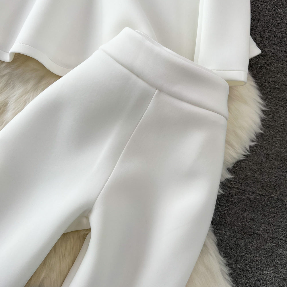 Asymmetrical Ruffle One-Shoulder Top & Palazzo Pants Set