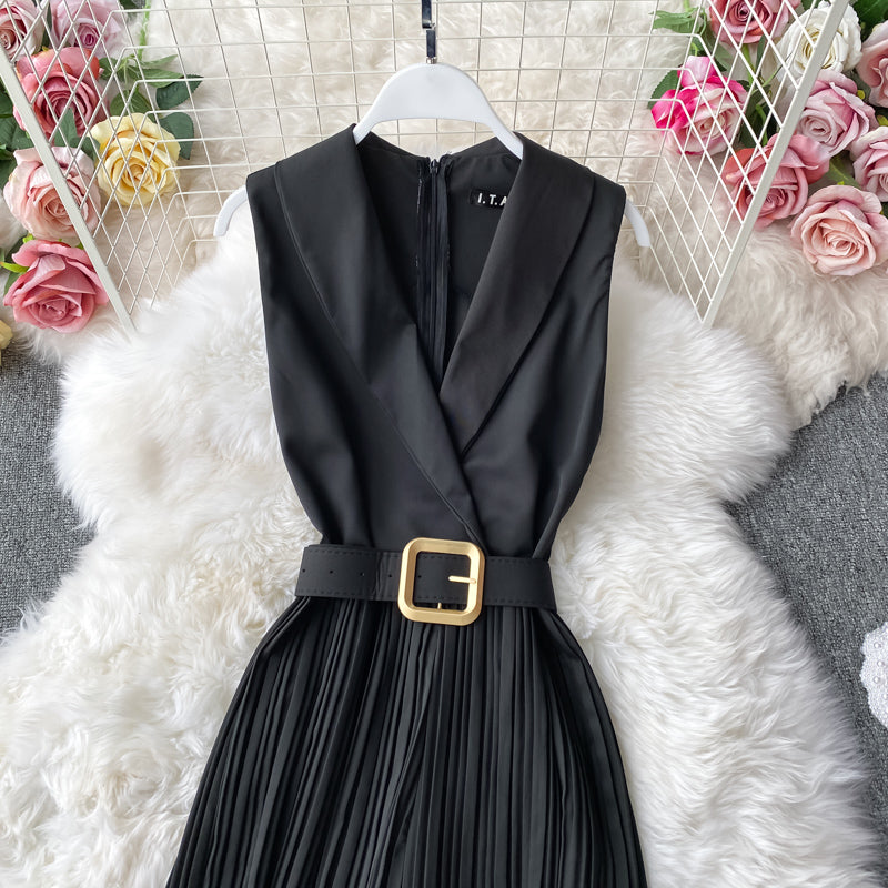 Office Shawl Collar Belted Jumpsuit