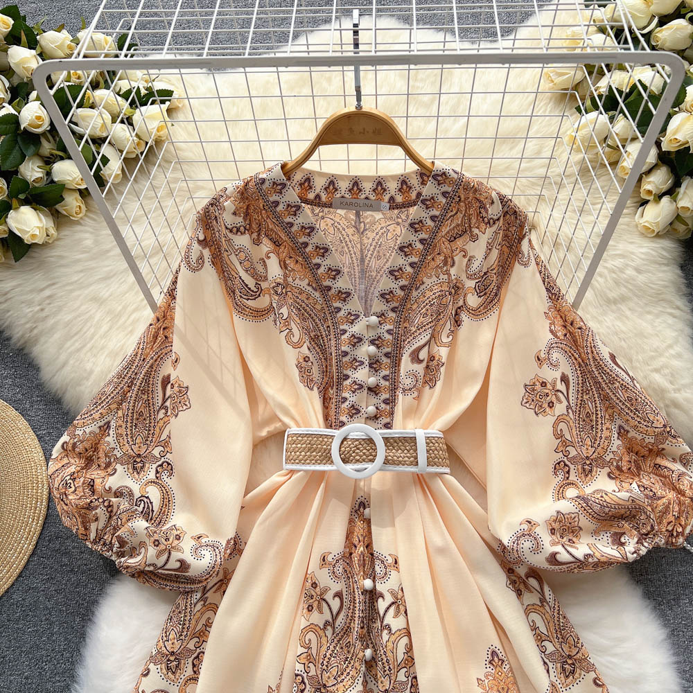 Ethnic Style Floral Dress