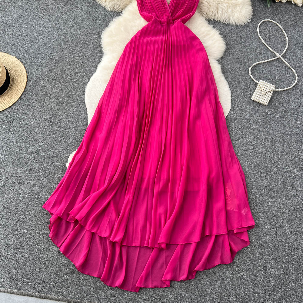 Premium Strap Pleated Cocktail Dress