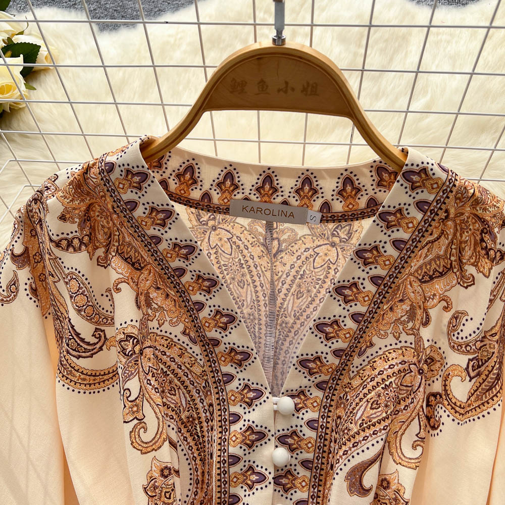 Ethnic Style Floral Dress