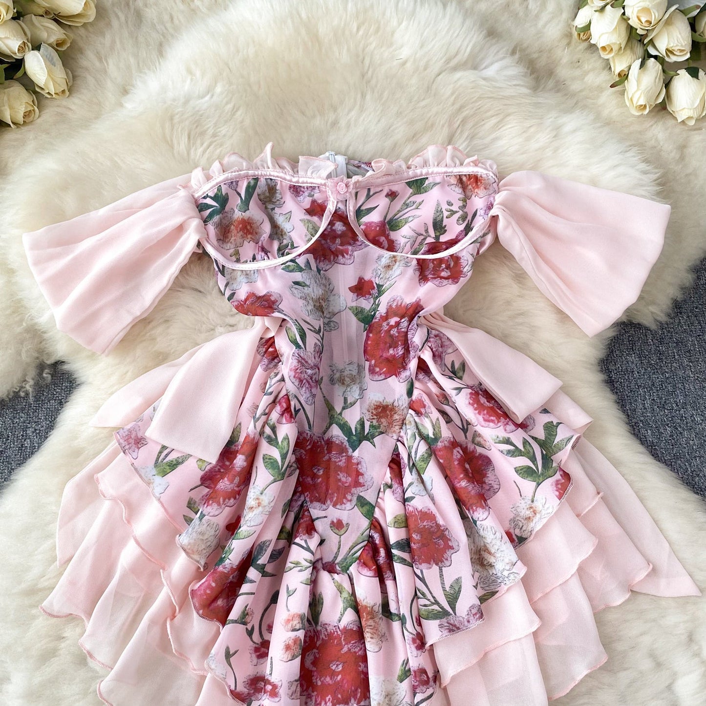 Garden Party Strapless Ruffled Dress