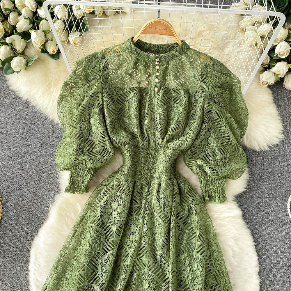 Women's Puff Sleeve French Style Dress