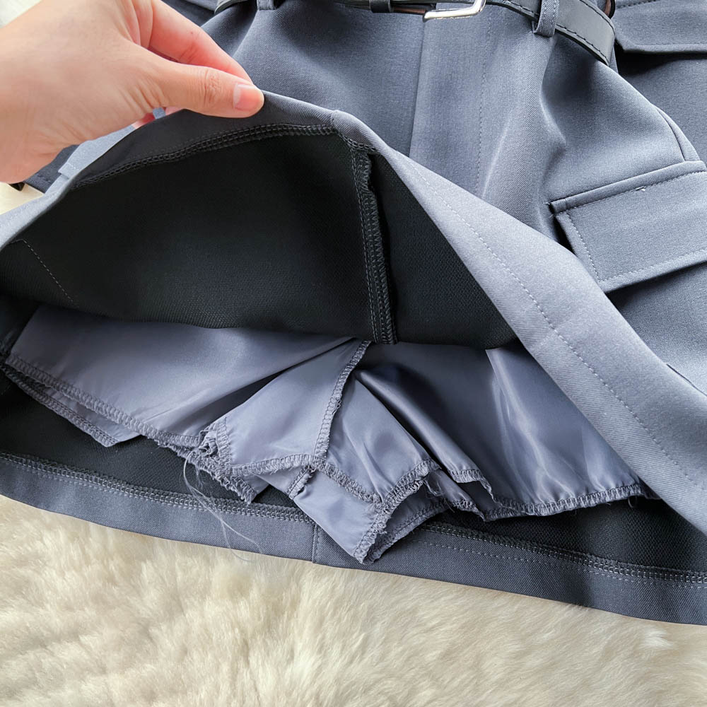 Double Strap Tailored Pencil Skirt Suit