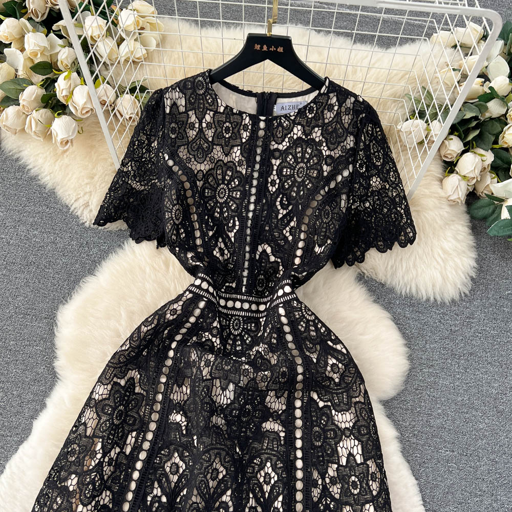 Delicate Lace-Trimmed Sheath Dress
