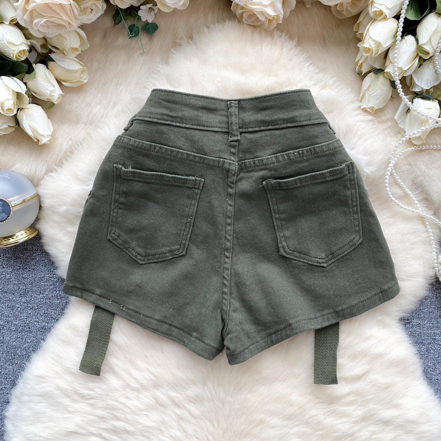Oversized Pocket Denim Hotpants