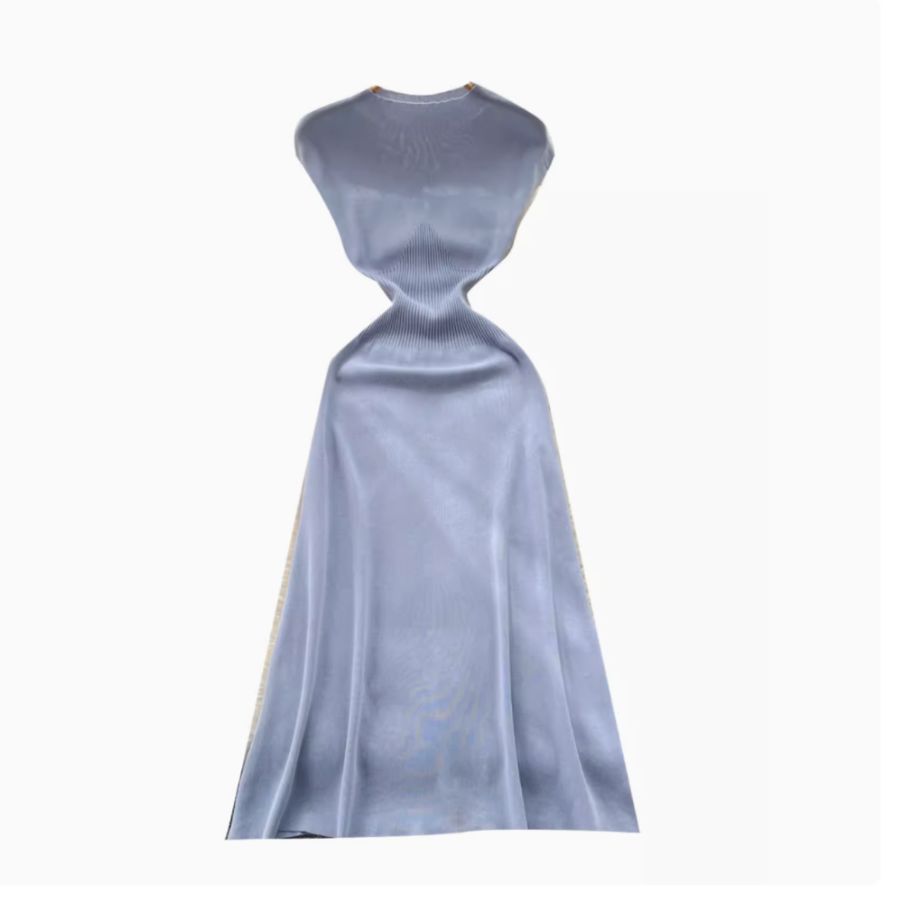 Vintage Cable-Knit Sleeveless Turtleneck Dress