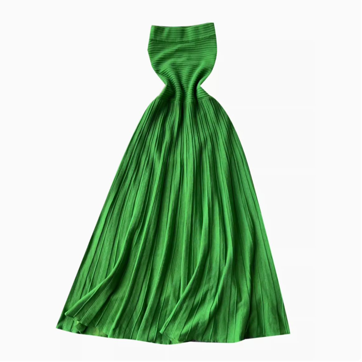 Emerald Off-Shoulder Silk-knit Dress