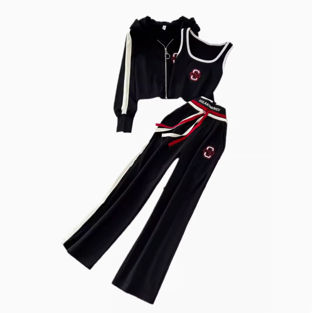 Women's 3 Piece Matching Outfit - Hoodie + Camisole + Trousers