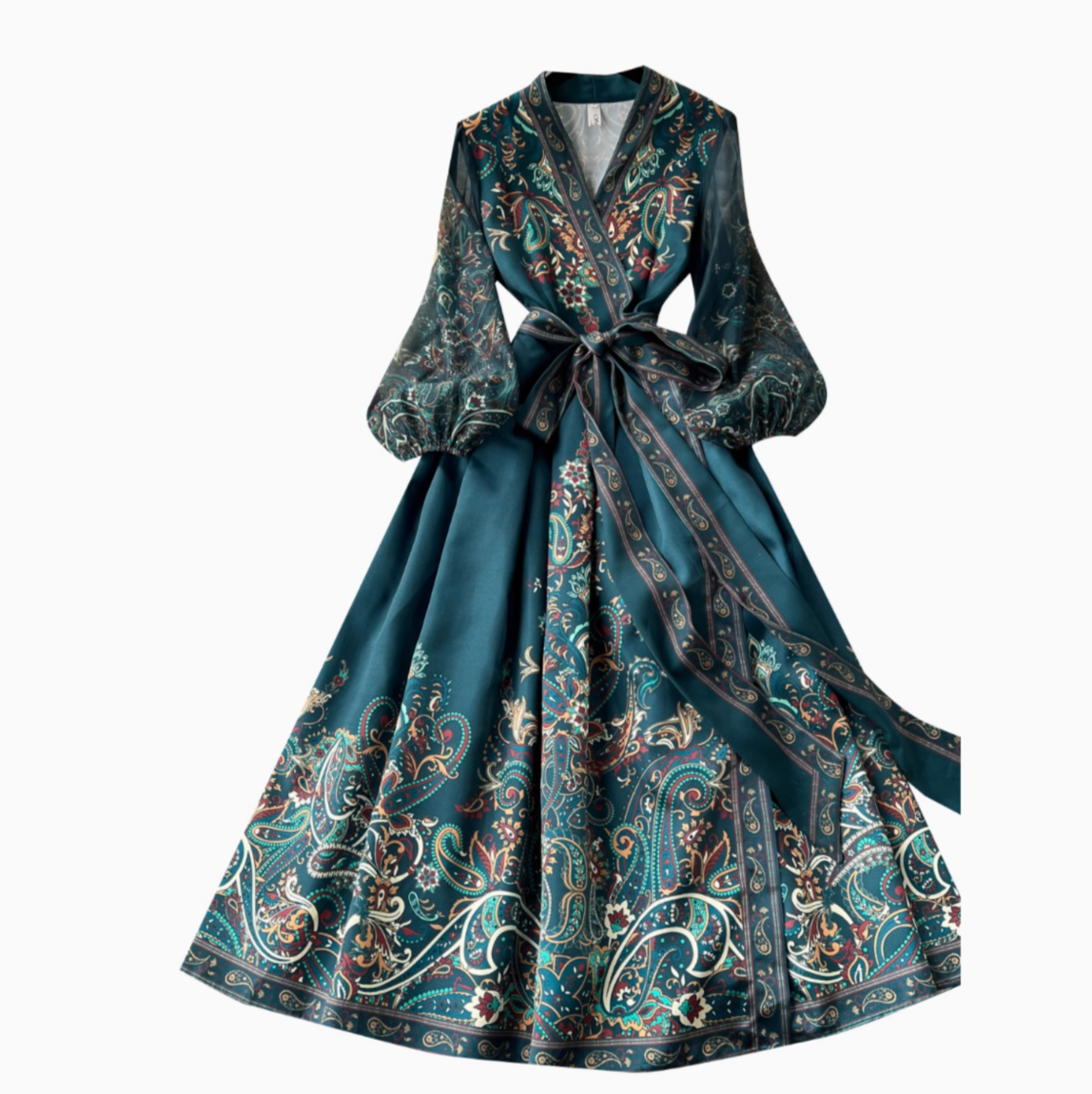 Romantic A-line Floral Maxi Dress