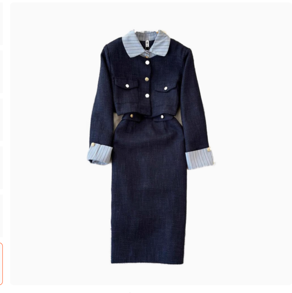 Stripe Dress & Structured Blazer Matching Set
