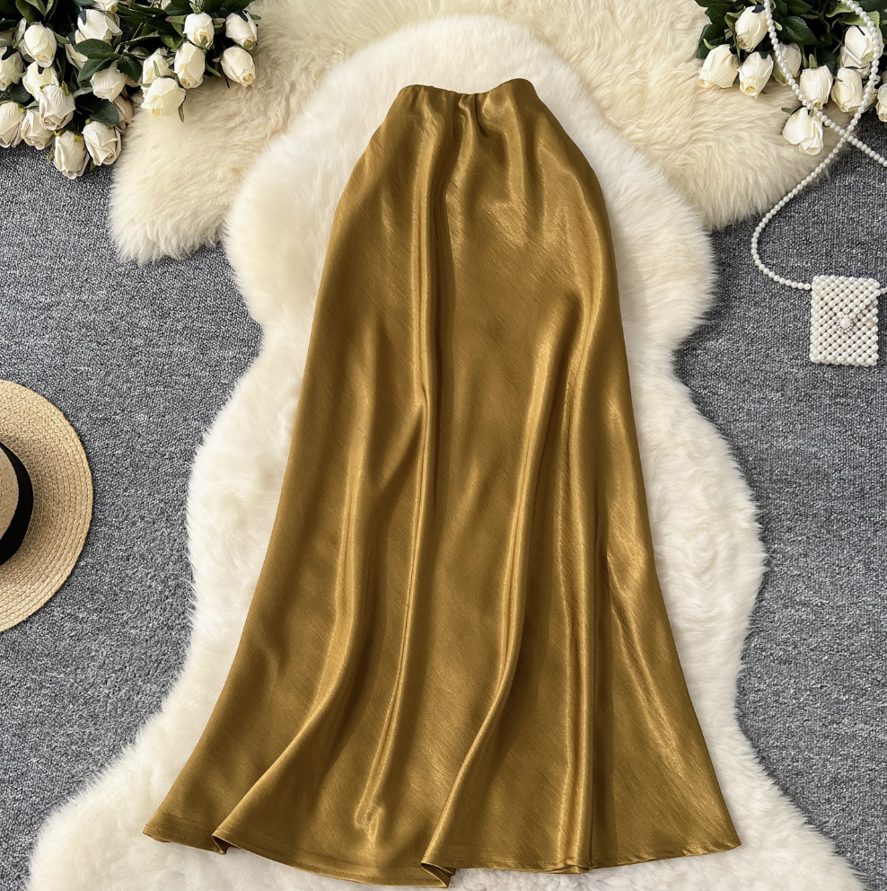 Women's Elegant Satin Fishtail Skirt