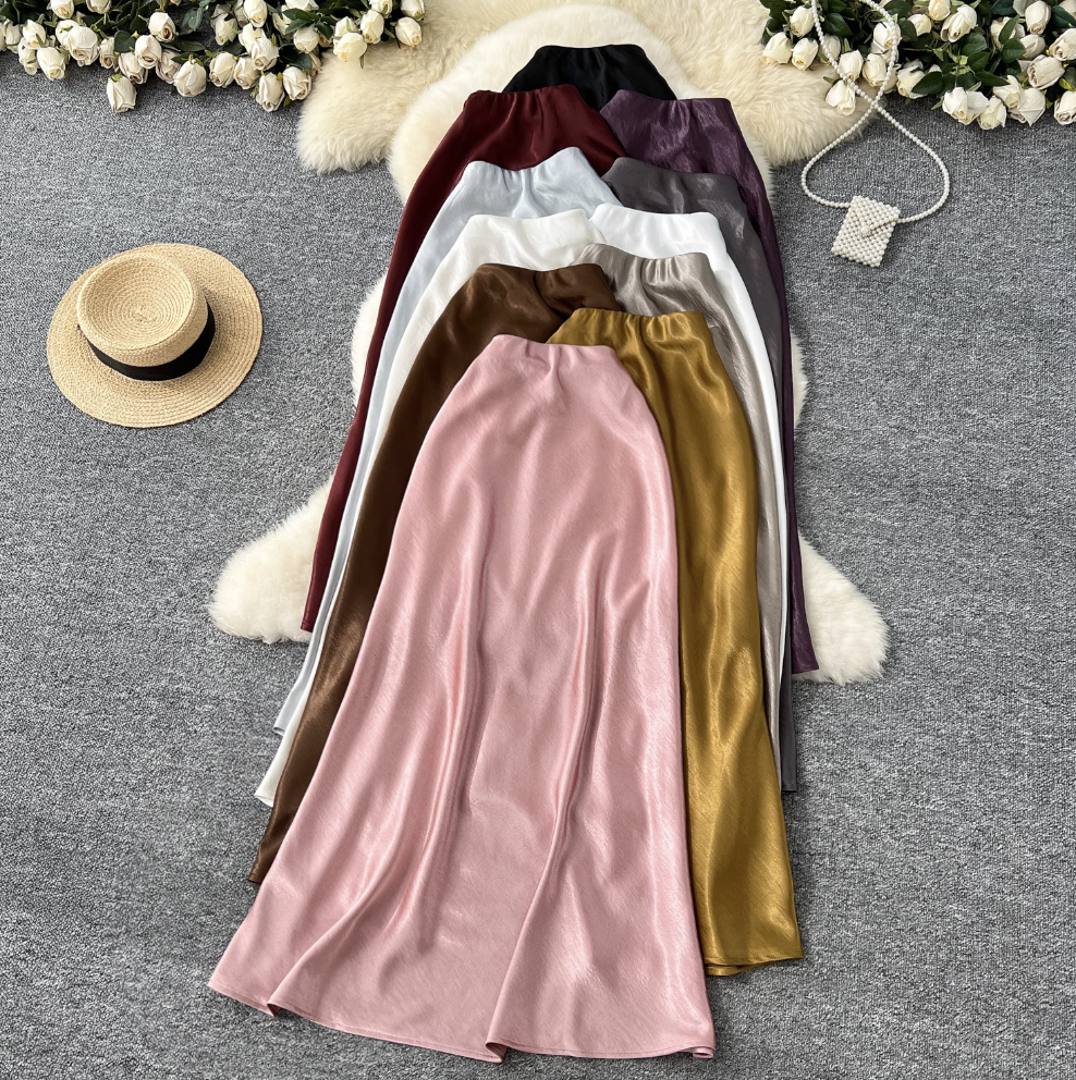 Women's Elegant Satin Fishtail Skirt