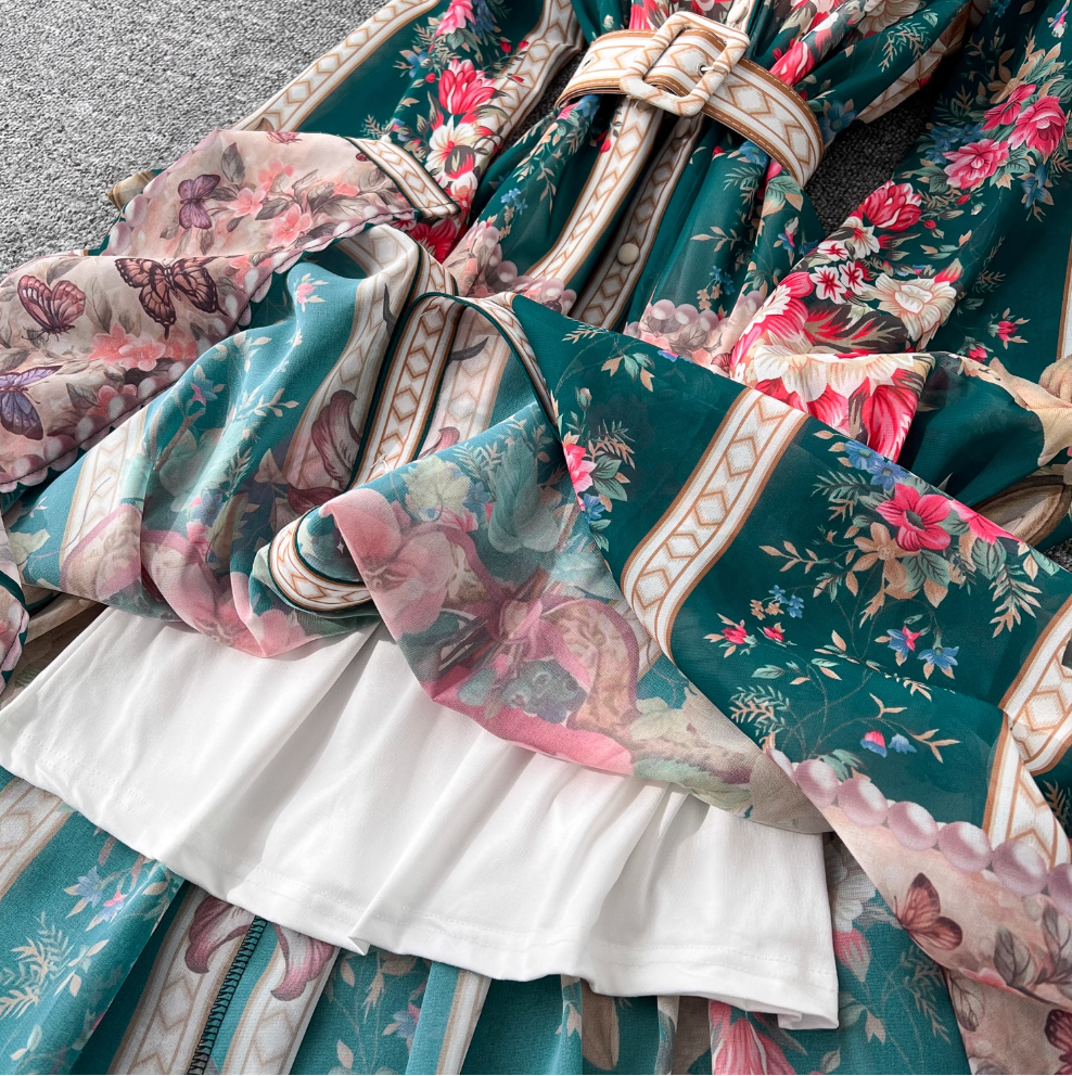 Women's Floral Print V-Neck Summer Dress