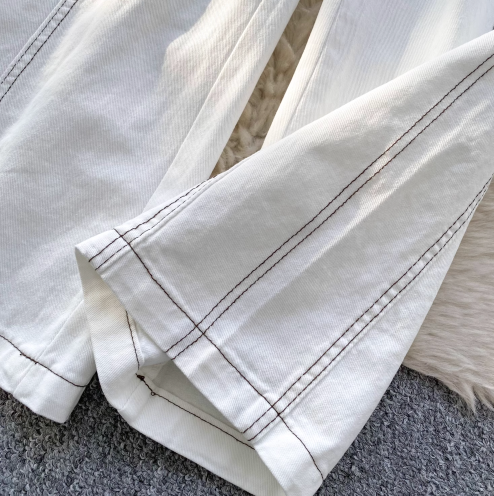 Clean High-Rise White Denim Pants