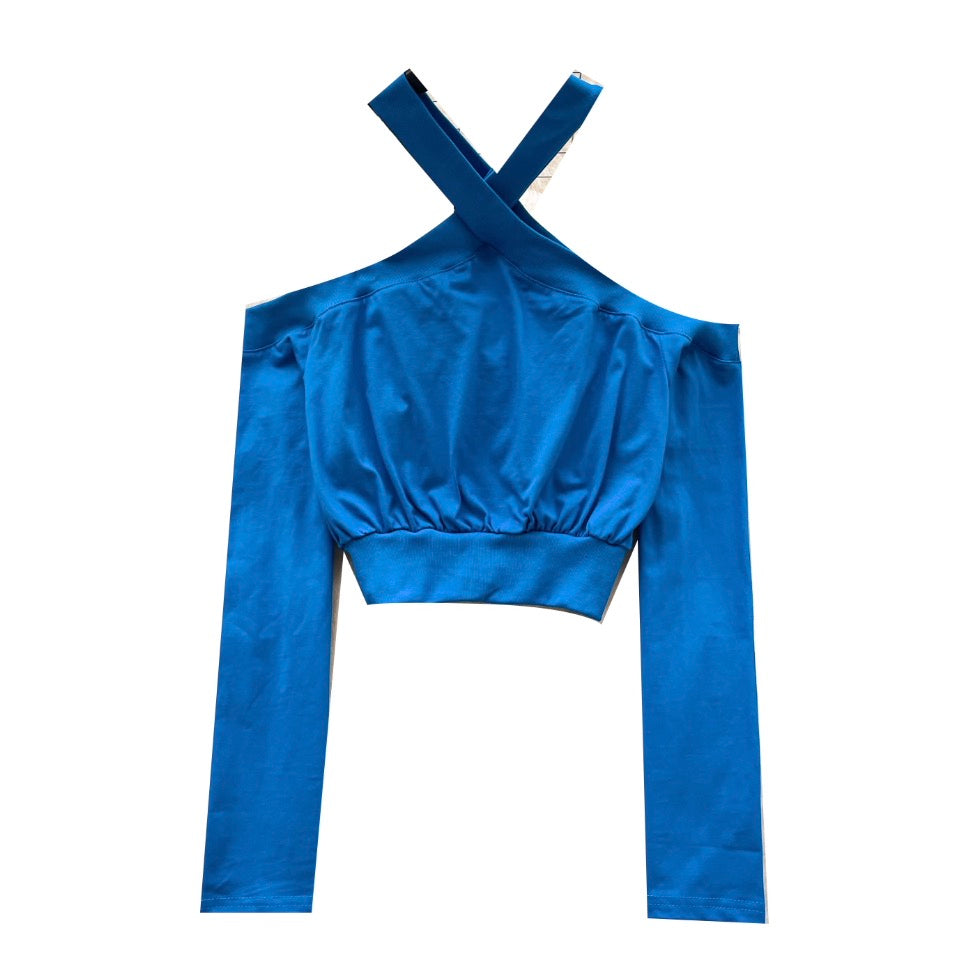 Schickes, einfarbiges Oberteil mit überkreuzten Trägern