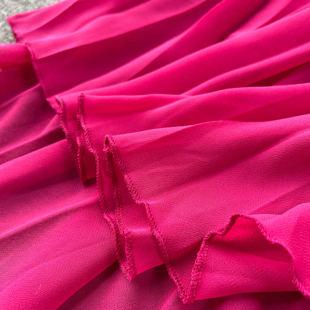 Premium Strap Pleated Cocktail Dress