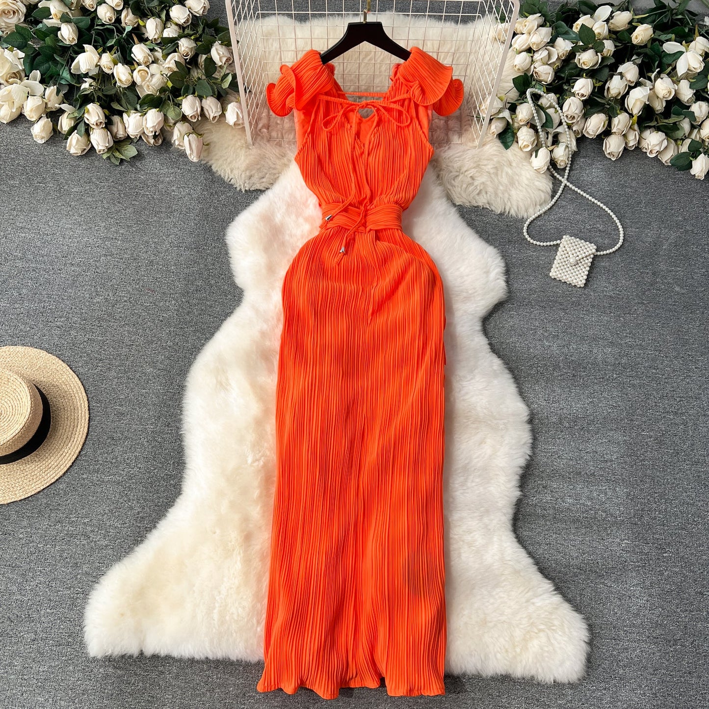 Designer 3D Ruffled Cocktail Dress