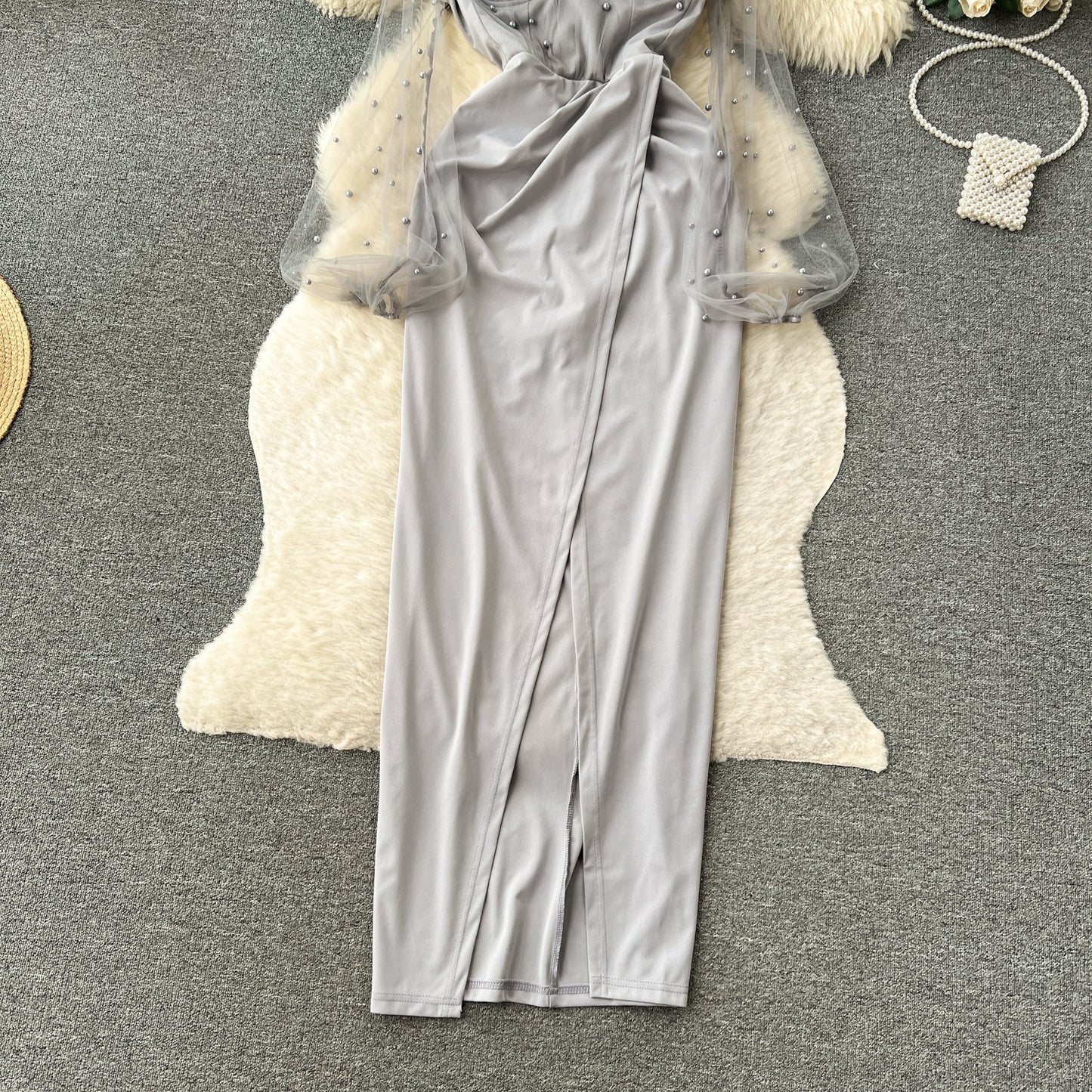 Stella Sequin-Embellished Mesh Maxi Dress